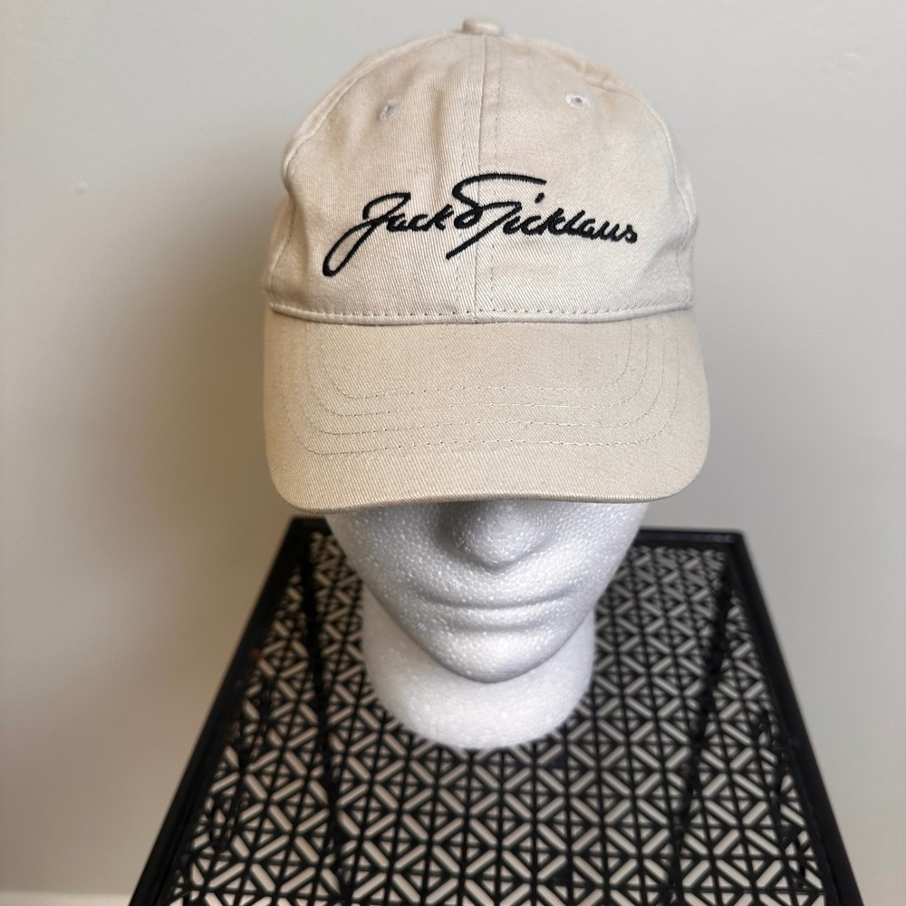 Jack Nicklaus Golf Hat Baseball Cap Adjustable Beige Sized as a Small
